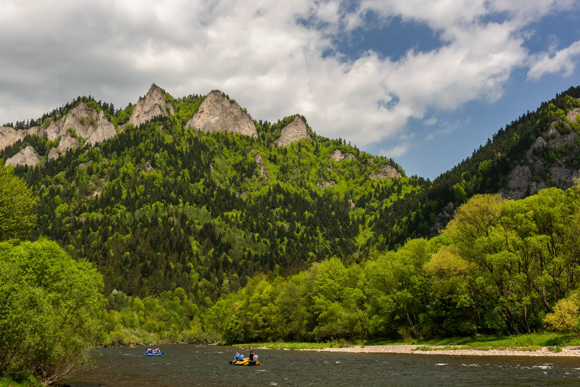 A river winding through green mountains